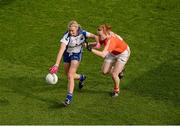 7 October 2012; Mairead Wall, Waterford, in action against Niamh Marley, Armagh. TG4 All-Ireland Ladies Football Intermediate Championship Final, Armagh v Waterford, Croke Park, Dublin. Picture credit: Stephen McCarthy / SPORTSFILE