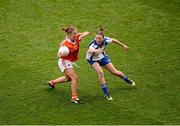 7 October 2012; Shauna O'Hagan, Armagh, in action against Karen McGrath, Waterford. TG4 All-Ireland Ladies Football Intermediate Championship Final, Armagh v Waterford, Croke Park, Dublin. Picture credit: Stephen McCarthy / SPORTSFILE