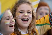 7 October 2012; Antrim supporters cheer on their team. TG4 All-Ireland Ladies Football Junior Championship Final, Antrim v Louth, Croke Park, Dublin. Picture credit: Ray McManus / SPORTSFILE