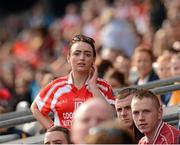 7 October 2012; Louth supporters watches anxiously from the Hogan Stand. TG4 All-Ireland Ladies Football Junior Championship Final, Antrim v Louth, Croke Park, Dublin. Picture credit: Ray McManus / SPORTSFILE