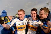 7 October 2012; Stefan Tierney, left, and Thomas Canavan, Errigal Ciaran, celebrate after the game.  Tyrone County Senior Football Championship Final, Dromore v Errigal Ciaran, Healy Park, Omagh, Co. Tyrone. Photo by Sportsfile