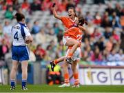 7 October 2012; Mags McAlinden, left, and Siobhan Mackle, Armagh, celebrate their side's victory. TG4 All-Ireland Ladies Football Intermediate Championship Final, Armagh v Waterford, Croke Park, Dublin. Picture credit: Stephen McCarthy / SPORTSFILE
