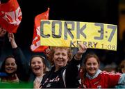 7 October 2012; Cork supporters in the Hogan Stand celebrate after the game. TG4 All-Ireland Ladies Football Senior Championship Final, Cork v Kerry, Croke Park, Dublin. Picture credit: Ray McManus / SPORTSFILE