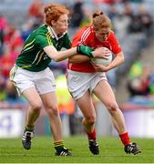 7 October 2012; Rena Buckley, Cork, in action against Louise Ní Mhuircheartaigh, Kerry. TG4 All-Ireland Ladies Football Senior Championship Final, Cork v Kerry, Croke Park, Dublin. Picture credit: Ray McManus / SPORTSFILE