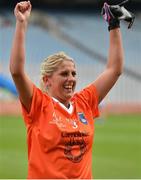 7 October 2012; Laura Brown, Armagh, celebrates after the game. TG4 All-Ireland Ladies Football Intermediate Championship Final, Armagh v Waterford, Croke Park, Dublin. Picture credit: Brendan Moran / SPORTSFILE