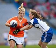 7 October 2012; Kelly Mallon, Armagh, in action against Aoife Landers, Waterford. TG4 All-Ireland Ladies Football Intermediate Championship Final, Armagh v Waterford, Croke Park, Dublin. Picture credit: Ray McManus / SPORTSFILE