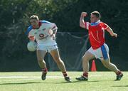 18 January 2003; Kieran McGeeney, Vodafone 2002 GAA All-Stars, in action against Sean Og De Paor, Vodafone 2001 GAA All-Stars. Vodafone GAA All-Star Exhibition Game, Vodafone 2002 All -Stars v Vodafone 2001 All -Stars, University of San Diego, Canyon Field, Linda Vista Road, San Diego, California, USA. Picture credit; Ray McManus / SPORTSFILE *EDI*