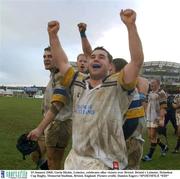 19 January 2003; Gavin Hickie, Leinster, celebrates after victory over Bristol. Bristol v Leinster, Heineken Cup Rugby, Memorial Stadium, Bristol, England. Picture credit; Damien Eagers / SPORTSFILE *EDI*