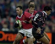 18 January 2003; Mike Mullins, Munster, in action against Robert Todd, Gloucester. Heineken European Cup, Munster v Gloucester, Thomond Park, Co. Limerick. Rugby. Picture credit; Brendan Moran / SPORTSFILE *EDI*