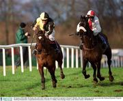 26 January 2003; Billy The Snake, left, with John Cullen up, races ahead of second place Clonmel's Minella, with John Nallen up, on the way to win The Clarkson Financial & Property Handicap Steeplechase, Leopardstown Racecourse, Foxrock, Co. Dublin. Horse Racing. Picture credit; Brian Lawless / SPORTSFILE