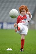 10 October 2012; Pictured at the Kellogg’s Cúl Dream Day Out in Croke Park is Brid Hunt, age 6, from Artane, Co. Dublin. 82,000 children participated in Kellogg's GAA Cúl Camps in 2012, an increase of almost 6% on 2011, proving that the camps are one of the most popular summer camps, selected by Irish families. Over 1,000 clubs throughout the country hosted Kellogg's GAA Cúl Camps, during the summer of 2012, with the highest numbers participating in GAA strongholds like Dublin, Cork, Galway, Limerick and Kildare. Counties like Meath, Westmeath and Longford also saw a huge surge in camp registrations with numbers up by 41% in Meath, 34% in Westmeath, 21% in Mayo, 20% in Longford and 8% in Donegal. Croke Park, Dublin. Picture credit: Brian Lawless / SPORTSFILE