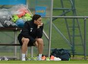 10 October 2012; Republic of Ireland's Keith Andrews sits out sqaud training ahead of his side's FIFA World Cup Qualifier match against Germany on Friday. Republic of Ireland Squad Training, Gannon Park, Malahide, Co. Dublin. Picture credit: Stephen McCarthy / SPORTSFILE