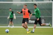 10 October 2012; Republic of Ireland's Conor Clifford, left, in action against Keith Fahey during squad training ahead of their side's FIFA World Cup Qualifier match against Germany on Friday. Republic of Ireland Squad Training, Gannon Park, Malahide, Co. Dublin. Picture credit: David Maher / SPORTSFILE