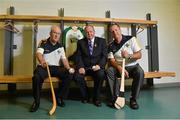11 October 2012; Ireland managers Michael Walshe, left, and John Meyler with Uachtarán Chumann Lúthchleas Gael Liam Ó Néill in attendance at the launch of the Hurling Shinty International Series. Croke Park, Dublin. Picture credit: Barry Cregg / SPORTSFILE