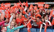 7 October 2012; Cork's Brid Stack celebrates with her students after the game. TG4 All-Ireland Ladies Football Senior Championship Final, Cork v Kerry, Croke Park, Dublin. Picture credit: Brendan Moran / SPORTSFILE