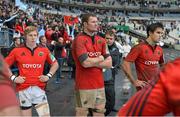 13 October 2012; Munster players Danny Barnes, left, Donnacha Ryan, centre, and Conor Murray show their disappointment after defeat to Racing Metro 92. Heineken Cup 2012/13, Pool 1, Round 1, Racing Metro 92 v Munster, Stade de France, Saint Denis, Paris, France. Picture credit: Diarmuid Greene / SPORTSFILE