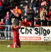 13 October 2012; Raffaele Cretaro, Sligo Rovers, celebrates after scoring his side's second goal. Airtricity League Premier Division, Sligo Rovers v St Patrick's Athletic, Showgrounds, Sligo. Picture credit: David Maher / SPORTSFILE