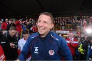 13 October 2012; Sligo Rovers manager Ian Baraclough celebrates at the end of the game after winning the Airtricity League Premier Division title. Airtricity League Premier Division, Sligo Rovers v St Patrick's Athletic, Showgrounds, Sligo. Picture credit: David Maher / SPORTSFILE