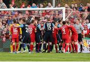 13 October 2012; Players from both Sligo Rovers and St Patrick's Athletic get involved in an altercation in the dying moments of the game. Airtricity League Premier Division, Sligo Rovers v St Patrick's Athletic, Showgrounds, Sligo. Picture credit: David Maher / SPORTSFILE