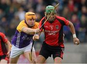 14 October 2012; Keith Rossiter, Oulart-the-Ballagh, in action against Padraig Farrell, Faythe Harriers. Wexford County Senior Hurling Championship Final, Oulart-the-Ballagh v Faythe Harriers, Wexford Park, Wexford. Photo by Sportsfile