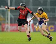 14 October 2012; Peter Murphy, Oulart-the-Ballagh, in action against Emmet Keeling, Faythe Harriers. Wexford County Senior Hurling Championship Final, Oulart-the-Ballagh v Faythe Harriers, Wexford Park, Wexford. Photo by Sportsfile