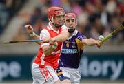 14 October 2012; David Treacy, Cuala, in action against Rory O'Carroll, Kilmacud Crokes. Dublin County Senior Hurling Championship Final, Cuala v Kilmacud Crokes, Parnell Park, Dublin. Picture credit: Ray McManus / SPORTSFILE