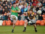 14 October 2012; Sean Clarke, Pearse Og, in action against Paul McKeown, Crossmaglen Rangers. Armagh County Senior Football Championship Final, Crossmaglen Rangers v Pearse Og, Morgan Athletic Grounds, Armagh. Picture credit: Oliver McVeigh / SPORTSFILE