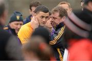 14 October 2012; A dejected Lee Chin, Faythe Harriers, with manager Iggy Clarke after the game. Wexford County Senior Hurling Championship Final, Oulart-the-Ballagh v Faythe Harriers, Wexford Park, Wexford. Photo by Sportsfile