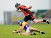 14 October 2012; Brendan Mulligan, Faythe Harriers, in action against Nicky Kirwan, Oulart-the-Ballagh. Wexford County Senior Hurling Championship Final, Oulart-the-Ballagh v Faythe Harriers, Wexford Park, Wexford. Photo by Sportsfile