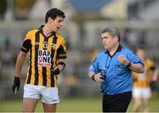 14 October 2012; Jamie Clarke, Crossmaglen Rangers, pleading with Referee Stephen Murray. Armagh County Senior Football Championship Final, Crossmaglen Rangers v Pearse Og, Morgan Athletic Grounds, Armagh. Picture credit: Oliver McVeigh / SPORTSFILE
