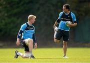 15 October 2012; Leinster's Leo Cullen, left, and Isa Nacewa during squad training ahead of their side's Heineken Cup, Pool 5, Round 2, game against Scarlets on Saturday. Leinster Rugby Squad Training, Rosemount, UCD, Belfield, Dublin. Picture credit: Stephen McCarthy / SPORTSFILE