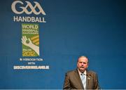 15 October 2012; Uachtarán CLG Liam Ó Néill speaking during the opening ceremony of the championships which are taking place in the Citywest Hotel & Conference Centre until the 21st of October. World Handball Championships, Citywest Hotel & Conference Centre, Saggart, Co. Dublin. Picture credit: Barry Cregg / SPORTSFILE