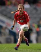 26 August 2012; Jenny Brew, Dinan St Lacteen N.S., Donoughmore, Co. Cork, in action during the INTO/RESPECT Exhibition GoGames at the GAA Football All-Ireland Senior Championship Semi-Final between Cork and Donegal. Croke Park, Dublin. Picture credit: Tomas Greally / SPORTSFILE