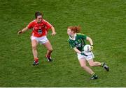 7 October 2012; Louise Ní Mhuircheartaigh, Kerry, in action against Geraldine O'Flynn, Cork. TG4 All-Ireland Ladies Football Senior Championship Final, Cork v Kerry, Croke Park, Dublin. Picture credit: Stephen McCarthy / SPORTSFILE