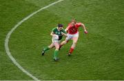 7 October 2012; Patrice Dennehy, Kerry, in action against Ann Marie Walsh, Cork. TG4 All-Ireland Ladies Football Senior Championship Final, Cork v Kerry, Croke Park, Dublin. Picture credit: Stephen McCarthy / SPORTSFILE