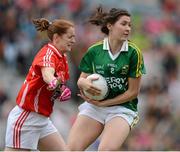 7 October 2012; Lorraine Scanlon, Kerry, in action against Ann Marie Walsh, Cork. TG4 All-Ireland Ladies Football Senior Championship Final, Cork v Kerry, Croke Park, Dublin. Picture credit: Stephen McCarthy / SPORTSFILE