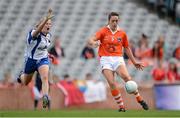 7 October 2012; Caroline O'Hanlon, Armagh, in action against Mairead Wall, Waterford. TG4 All-Ireland Ladies Football Intermediate Championship Final, Armagh v Waterford, Croke Park, Dublin. Picture credit: Stephen McCarthy / SPORTSFILE