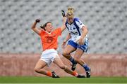 7 October 2012; Grainne Enright, Waterford, in action against Mags McAlinden, Armagh. TG4 All-Ireland Ladies Football Intermediate Championship Final, Armagh v Waterford, Croke Park, Dublin. Picture credit: Stephen McCarthy / SPORTSFILE
