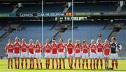 7 October 2012; The Louth team ahead of the game. TG4 All-Ireland Ladies Football Junior Championship Final, Antrim v Louth, Croke Park, Dublin. Picture credit: Stephen McCarthy / SPORTSFILE