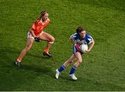 7 October 2012; Trish Fitzgerald, Waterford, in action against Sharon Reel, Armagh. TG4 All-Ireland Ladies Football Intermediate Championship Final, Armagh v Waterford, Croke Park, Dublin. Picture credit: Stephen McCarthy / SPORTSFILE