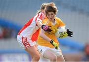 7 October 2012; Kirsty McGuinness, Antrim, in action against Marie O'Connell, Louth. TG4 All-Ireland Ladies Football Junior Championship Final, Antrim v Louth, Croke Park, Dublin. Picture credit: Stephen McCarthy / SPORTSFILE