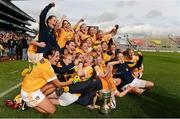 7 October 2012; Antrim players celebrate their side's victory. TG4 All-Ireland Ladies Football Junior Championship Final, Antrim v Louth, Croke Park, Dublin. Picture credit: Stephen McCarthy / SPORTSFILE