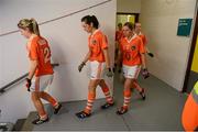 7 October 2012; The Armagh team make their way to the pitch ahead of the game. TG4 All-Ireland Ladies Football Intermediate Championship Final, Armagh v Waterford, Croke Park, Dublin. Picture credit: Stephen McCarthy / SPORTSFILE