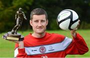 18 October 2012; Sligo Rovers' Jason McGuinness who was presented with the Airtricity / SWAI Player of the Month Award for September 2012. Clarion Hotel, Co. Sligo. Picture credit: Peter Wilcock / SPORTSFILE