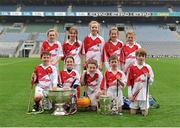 10 October 2012; Pictured at the Kellogg’s Cúl Dream Day Out in Croke Park are the under 10 hurling group. 82,000 children participated in Kellogg's GAA Cúl Camps in 2012, an increase of almost 6% on 2011, proving that the camps are one of the most popular summer camps, selected by Irish families. Over 1,000 clubs throughout the country hosted Kellogg's GAA Cúl Camps, during the summer of 2012, with the highest numbers participating in GAA strongholds like Dublin, Cork, Galway, Limerick and Kildare. Counties like Meath, Westmeath and Longford also saw a huge surge in camp registrations with numbers up by 41% in Meath, 34% in Westmeath, 21% in Mayo, 20% in Longford and 8% in Donegal. Croke Park, Dublin. Picture credit: Barry Cregg / SPORTSFILE