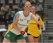 19 October 2012; Sibeal Gallagher, Co. Antrim, in action during her match against Ashley Prendiville and Maria Daly, Co. Kerry, with her sister Fiona Shannon, during the Ladies Doubles Final. World Handball Championships, Citywest Hotel & Conference Centre, Saggart, Co. Dublin. Picture credit: Matt Browne / SPORTSFILE