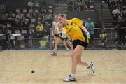 19 October 2012; Maria Daly, Co. Kerry, in action during her match against Sibeal Gallagher and Fiona Shannon, Co. Antrim, during the Ladies Doubles Final. World Handball Championships, Citywest Hotel & Conference Centre, Saggart, Co. Dublin. Picture credit: Matt Browne / SPORTSFILE