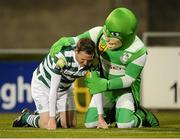 19 October 2012; Gary Twigg, Shamrock Rovers, celebrates after scoring his side's first goal with team mascot Hooperman. Airtricity League Premier Division, Shamrock Rovers v UCD, Tallaght Stadium, Tallaght, Co. Dublin. Picture credit: David Maher / SPORTSFILE