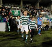 19 October 2012; Gary Twigg, Shamrock Rovers, walks out on to the pitch ahead of his last game for Shamrock Rovers. Airtricity League Premier Division, Shamrock Rovers v UCD, Tallaght Stadium, Tallaght, Co. Dublin. Picture credit: David Maher / SPORTSFILE