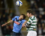 19 October 2012; Ken Oman, Shamrock Rovers, in action against David McMillan, UCD. Airtricity League Premier Division, Shamrock Rovers v UCD, Tallaght Stadium, Tallaght, Co. Dublin. Picture credit: David Maher / SPORTSFILE